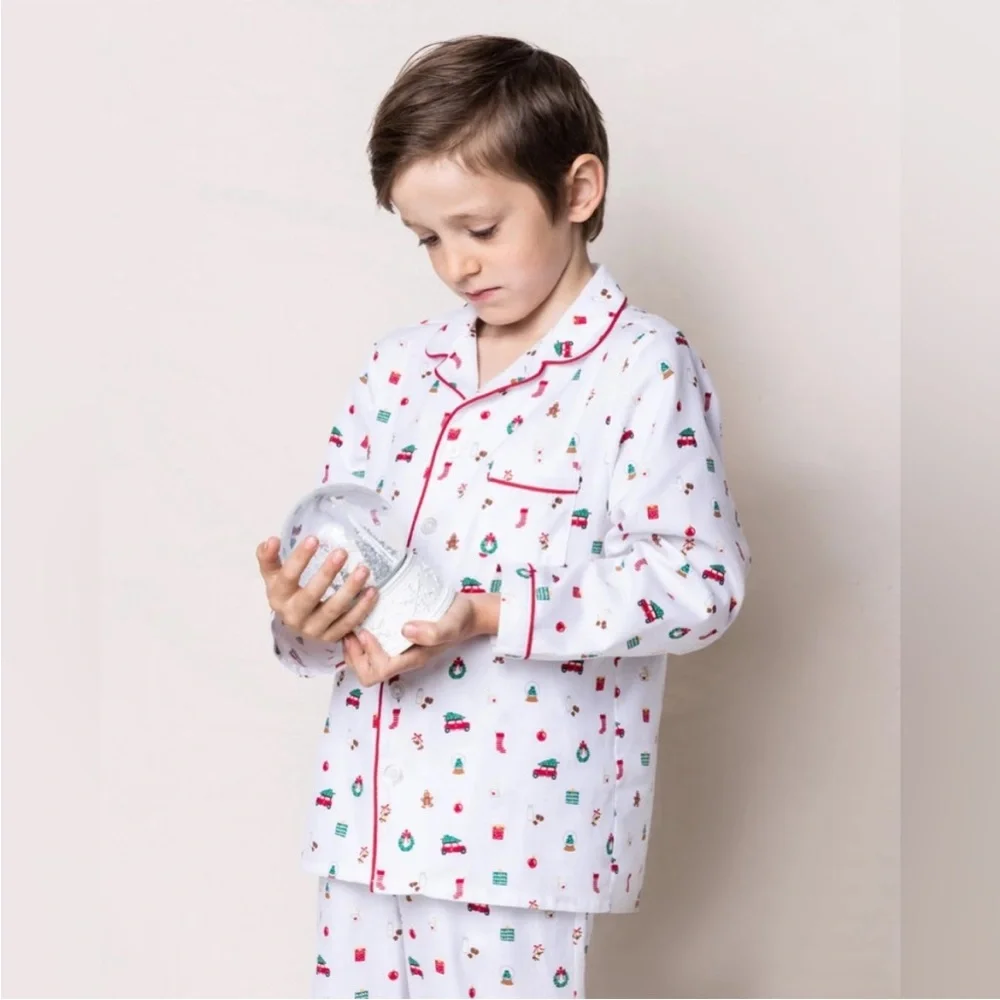 Petite Plume Big Kid's Winter Nostalgia Holiday Twill Pajama Set—14
